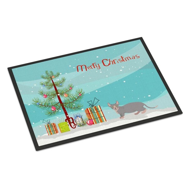 Carolines Treasures 24 x 36 in. Dwelf No.4 Cat Merry Christmas Indoor or Outdoor Mat CK4613JMAT - main